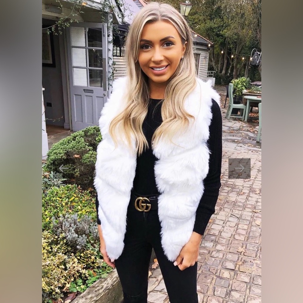 White Faux Fur Vest